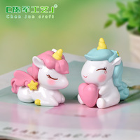 定制外貿(mào)微景觀星星獨(dú)角獸DIY水晶球配件少女心蛋糕裝飾品 車載桌