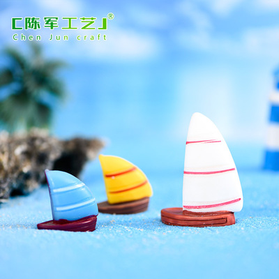 来样可加工微景观树脂摆件地中海水上海洋风单帆船INS风白色创意