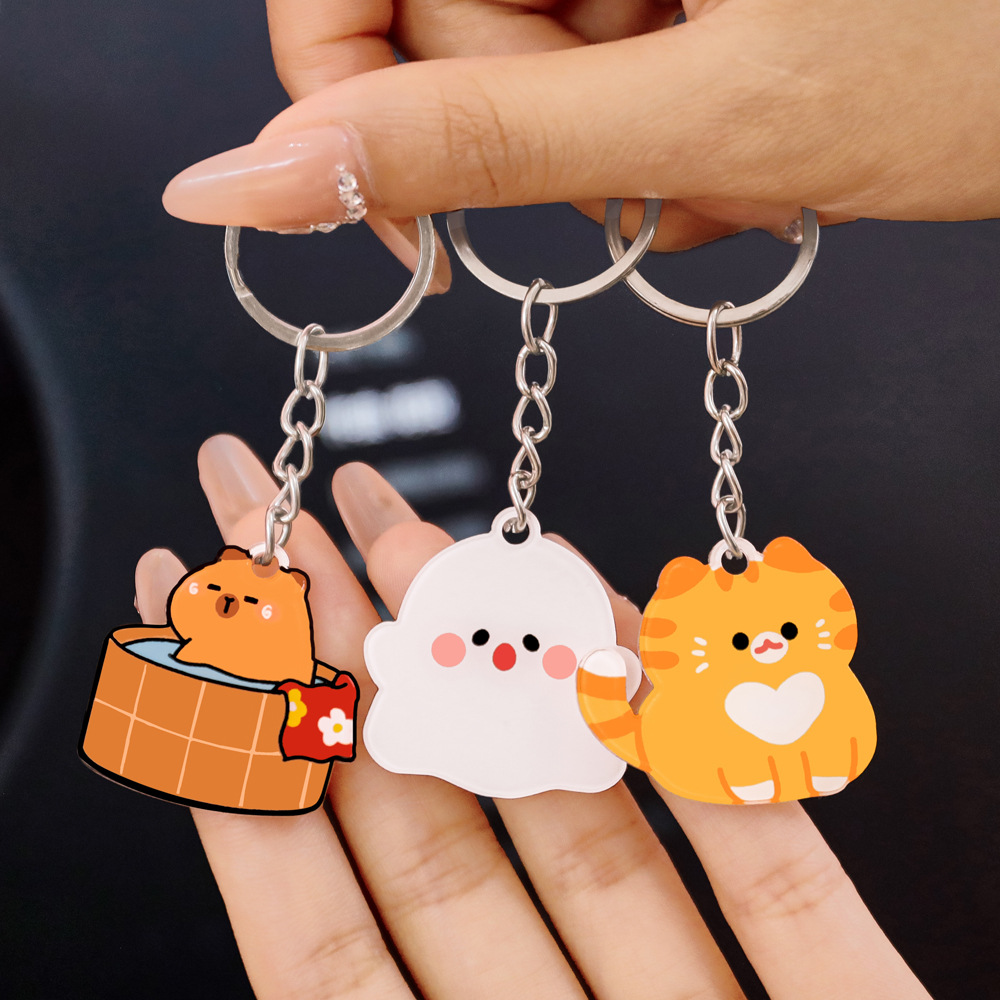 小商品饰挂件卡通亚克力挂饰小礼品学生可爱包ins萌宠动物钥匙扣