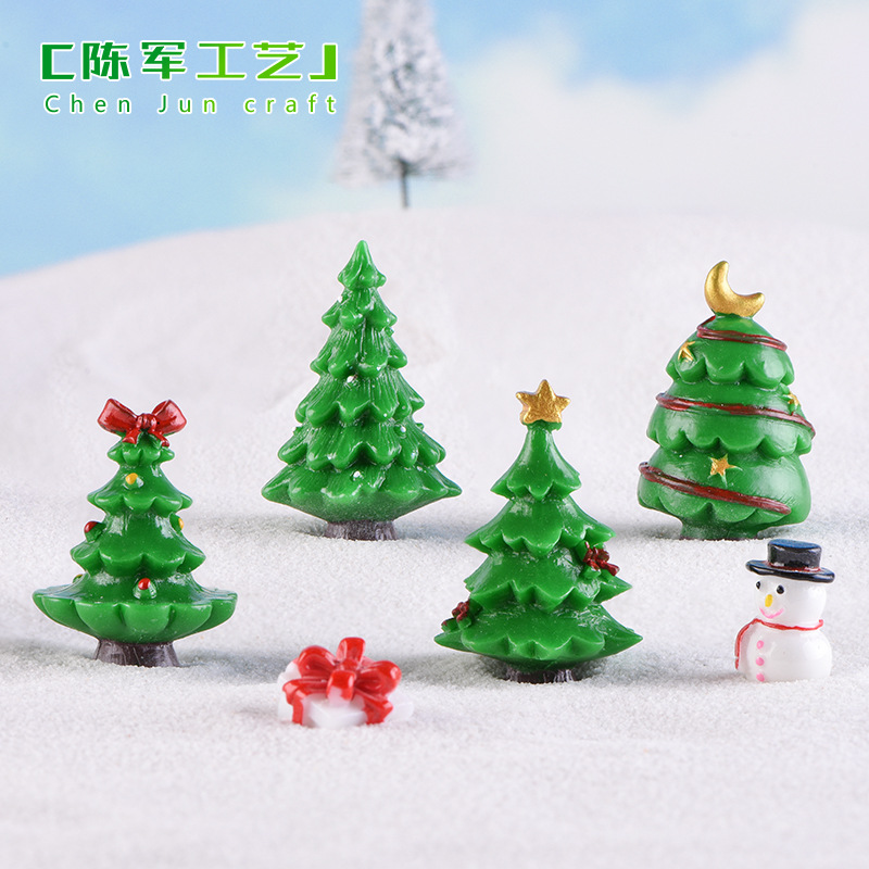装饰配件圣诞节小礼品微景观雪景造景摆件圣诞树配件多款大小号仿
