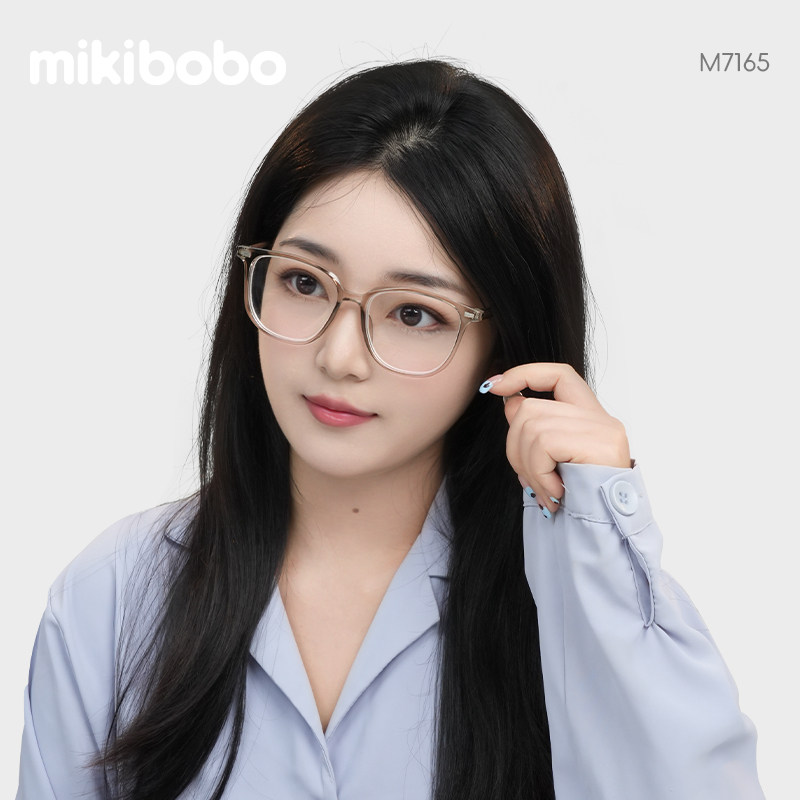 专业配镜+可定制度数mikibobo防蓝光近视眼镜非球面镜片通用F