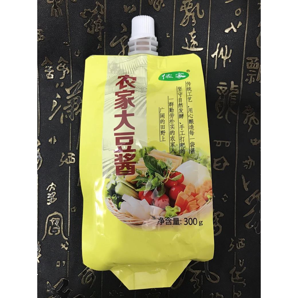 现货东北酱左家佐家农家大豆酱东北大酱黄豆酱蘸酱菜350克袋包邮