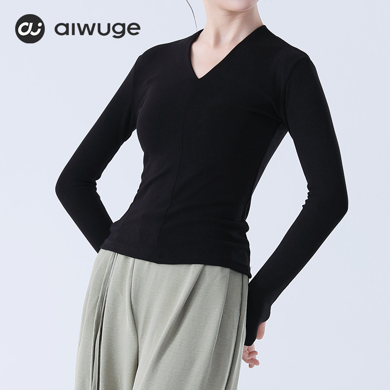 舞蹈服女芭蕾舞练功服春秋季长袖显瘦现代舞上衣成人中国舞形体服