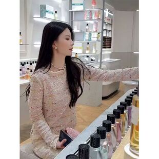小香风气质钩花织带上衣半裙两件套女装2024秋季新款时髦御姐高级
