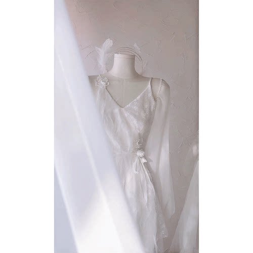 人间白茶流苏顺纡绉立体