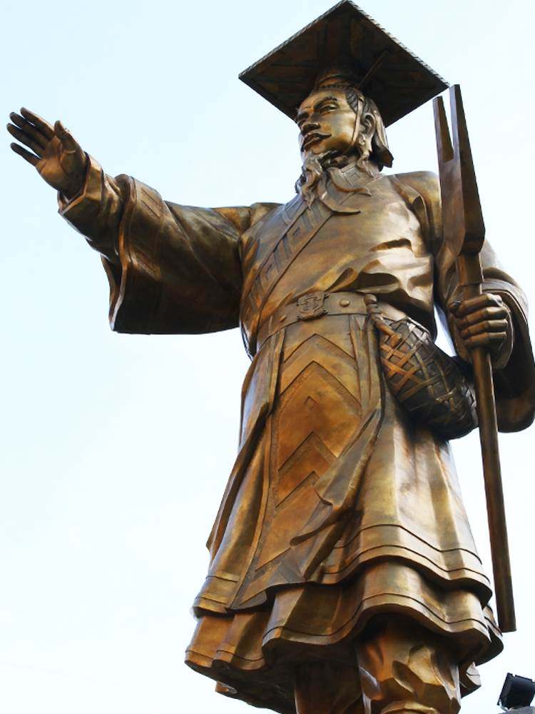 大禹像古代人物雕塑玻璃钢铸铜雕像定制大型广场公园户外园林景观