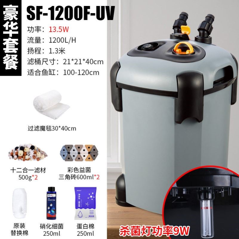 松宝外挂过滤桶 鱼缸三合一过滤器 SOBO草缸过滤盒 静音鱼缸循环图片