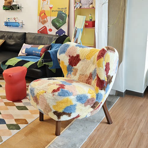 复古软萌懒人椅巴胺单人沙发椅子