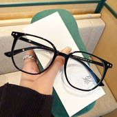 3分月光 女可配度数散光镜片圆脸显瘦眼睛架男 韩系ins风方框眼镜