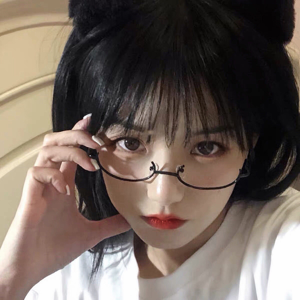 森蓝家日系动漫纯欲cosplay下半框眼镜框二次元网红装饰拍照道具