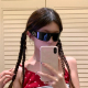 3分月光未来感发箍墨镜女高级感护目镜拍照凹造型太阳镜防紫外线