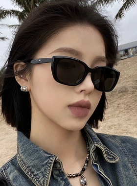 森蓝家新款ins多巴胺墨镜女高级感防紫外线小粉框太阳镜复古猫眼