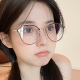 森蓝家辣绿色近视眼镜女可配镜片冷茶大框眼镜框女素颜神器显脸小