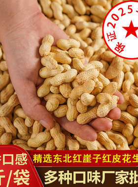 25年新货正宗东北红崖子红皮花生炒熟原味蒜香五香花生批发炒货