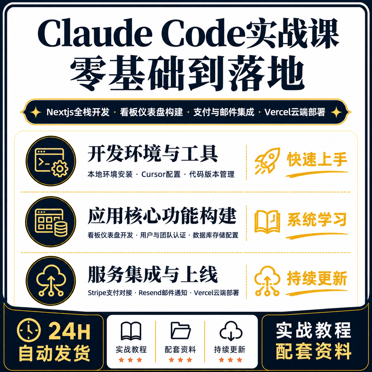 ClaudeCode开发Nextjs实战视频教程AI编程项目管理全栈构建指南