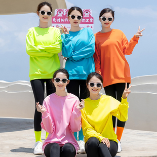 彩色卫衣女鲨鱼裤 外穿高腰收腹提臀显瘦队服团体演出定制 打底裤