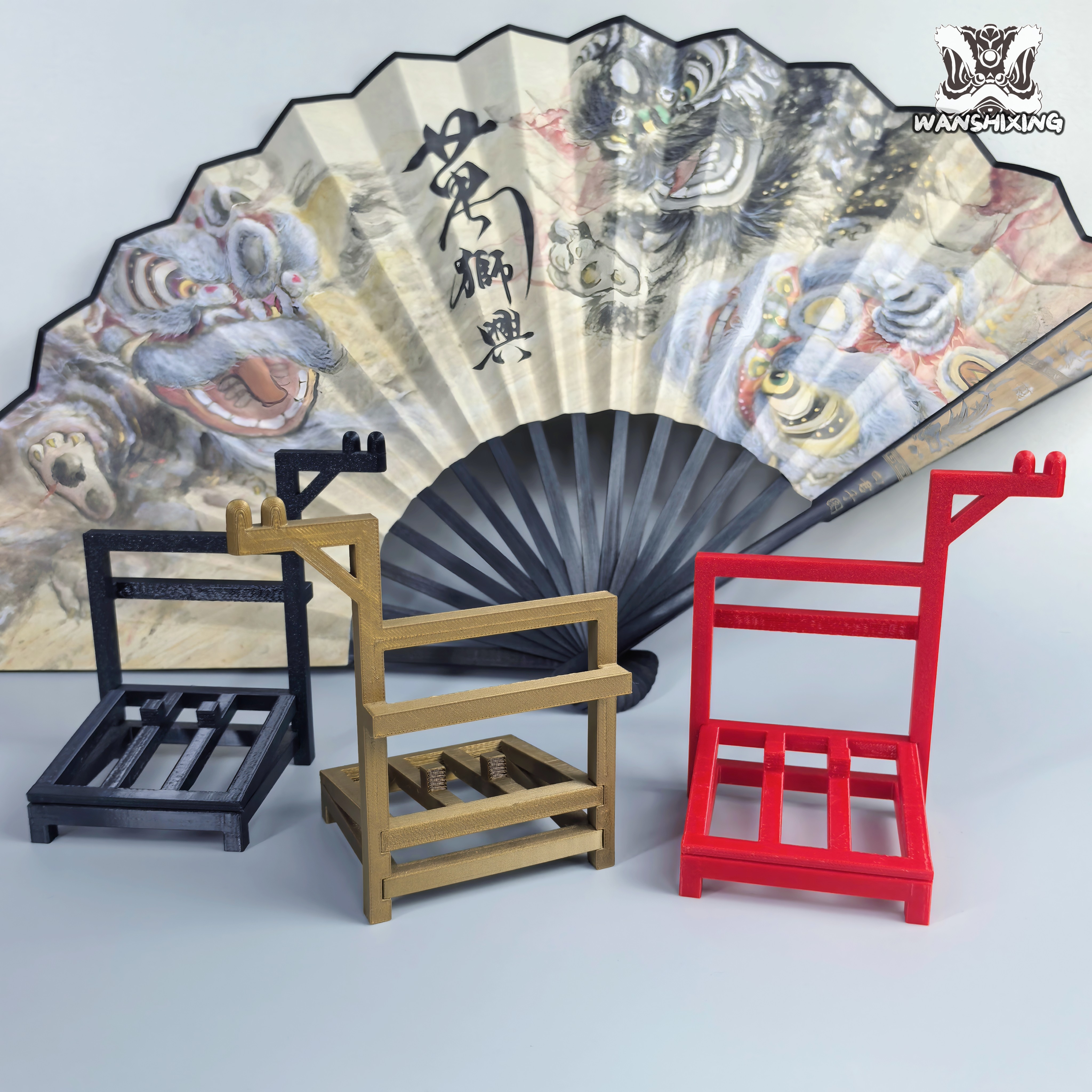 《鼓架子》醒狮鼓架环保塑料组装式鼓架子南狮鼓文创周边道具装饰 - 实物图