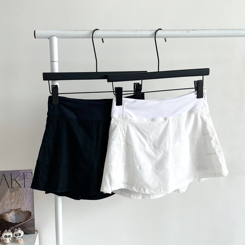 运动短裙女百褶裙内搭防走光短裤高弹羽毛球速干慢跑夏季网球裙