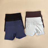 夏季 跑步训练跳操运动紧身裤 高腰大弹力提臀健身三分裤 瑜伽短裤