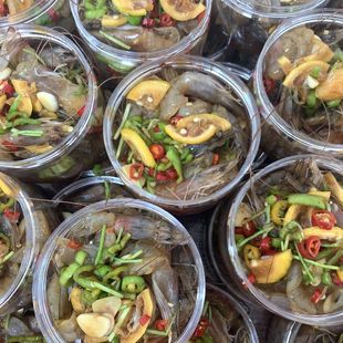 柠檬生呛大虾开背无皮虾大虾泰式无皮虾白虾新鲜生腌对虾盐城醉虾