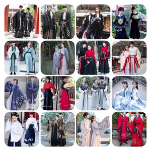 出租汉服情侣古风毕业拍照走秀成人夏季七夕节演出服整套租赁租借
