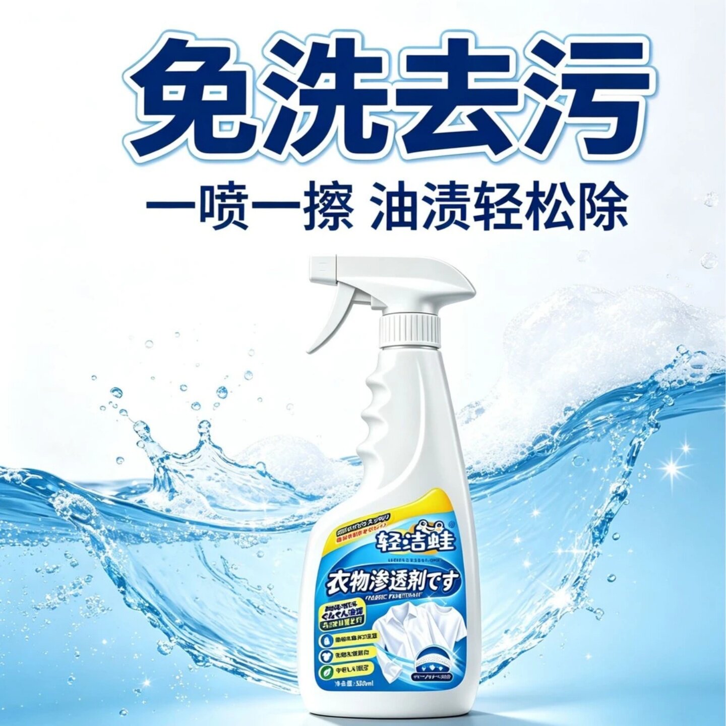 清洁蛙衣物渗透剂去油去黄去渍白衣去霉神器预洗喷剂衣领清洗剂