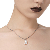 PEARLONA性别流动巴洛克珍珠月亮吊坠项链简约东方青苍王鹤棣同款