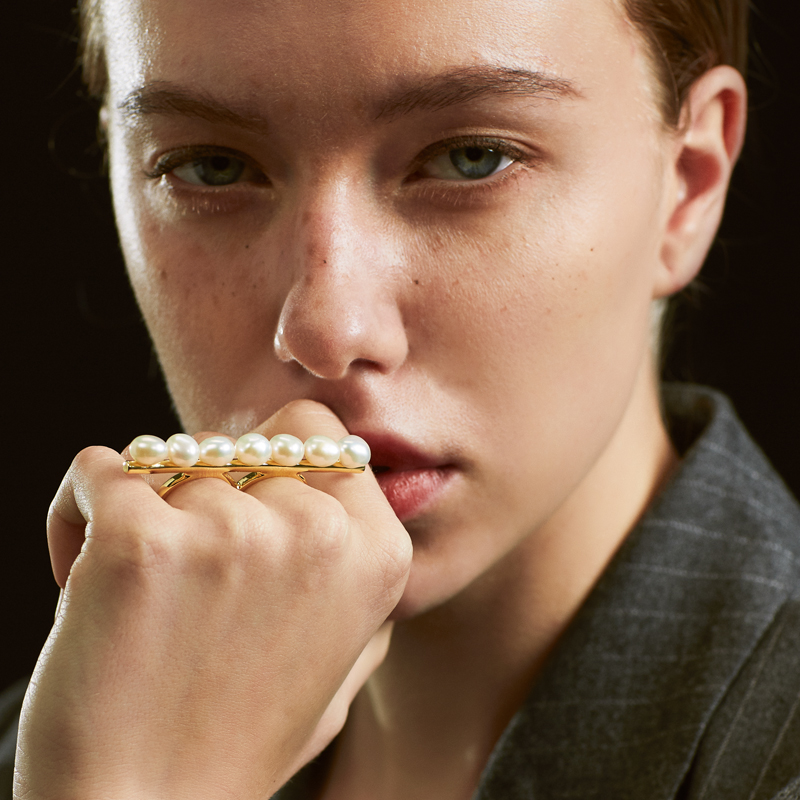开口戒指珍珠PEARLONA原创设计