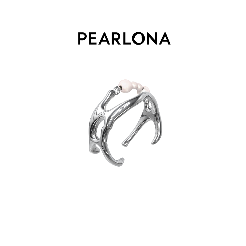 PEARLONA神经冲动突触传导戒指天然巴洛克珍珠金弦同款