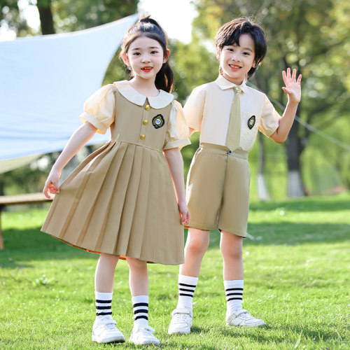 幼儿园园服六一表演服夏季英伦风小学生校服夏款儿童班服毕业