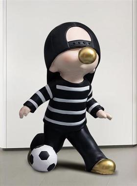 嘻哈摆件运动装饰篮球足球滑板人物大摆件客厅新房儿童房送人礼物