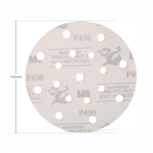 6寸17孔干磨机砂纸打磨抛光气动圆形自粘式植绒圆盘拉绒片沙纸