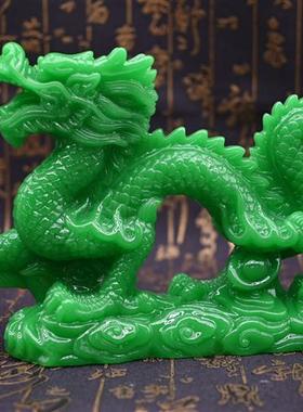 白龙青龙摆件汉龙神金龙座仿玉龙生肖家居办公室化白虎桌面摆饰品