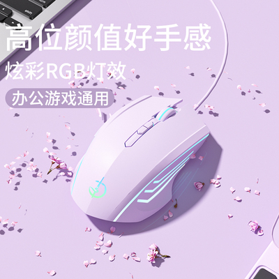 有线鼠标静音电竞游戏专用机械办公笔记本台式电脑usb通用带侧键