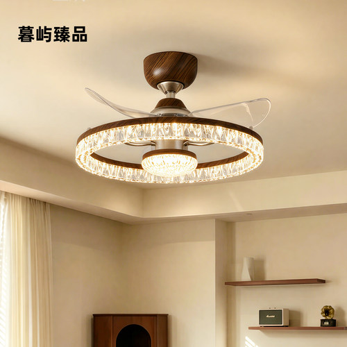 中古风风扇灯全光谱护眼卧室餐厅