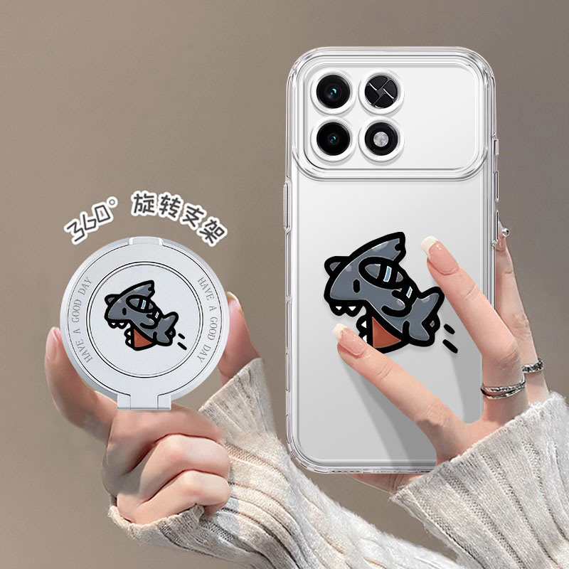 宝可梦适用荣耀Win2手机壳WinRT2新款卡通可爱WinTurbo2皮卡丘鲨鱼卡比兽透明防摔360°旋转支架保护套