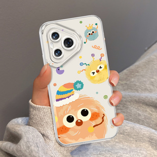 华为Pura70手机壳新款HUAWEIPura70Pro派对煤球镜头全包Pro+适用P60防摔ART软壳硅胶卡通可爱透明50保护套女