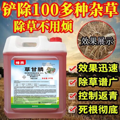 25公斤大桶草甘膦铵盐专用强力除草烂根剂荒地杂草一扫光草甘膦