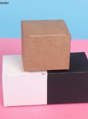10pcs 17 sizes Brown/White/Black Blank Kraft Paper Box for