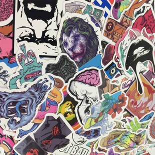 50 sheets set Fashion cool PVC stickers for Travel Suitcase