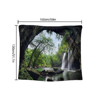 Cave Waterfall Tapestry Home Living Room Bedroom Wall