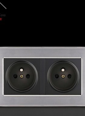 French standard Two AC Jacks Regulatory socket  EU European