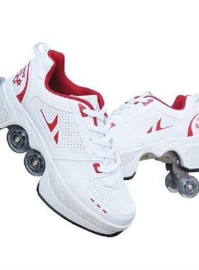 Hot Shoes Casual Sneakers Walk Roller Skates Deform Runaway