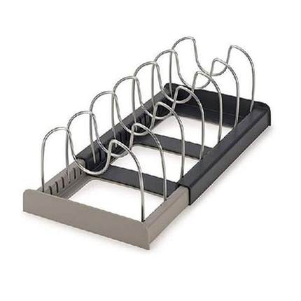 Storage Stand Pan Organizer Rack 7 Dividers Kitchen Pot Lid