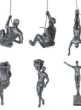 Wall Decoration Nordic Style Retro Man Climbing Wall Backgro