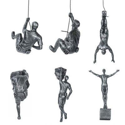 Wall Decoration Nordic Style Retro Man Climbing Wall Backgro