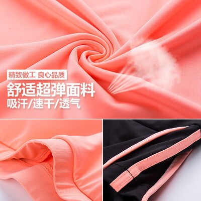 gym T-shirt shorts set for women Fitness workout clothes top