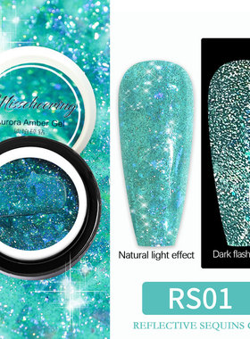 1Box Green 6ml Reflective Glitter Gel Nail Polish fashion