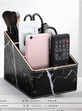 Multi-function Mble Leather Desk Stationery Organizer Penc