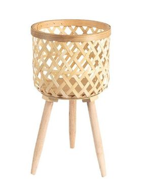 Bamboo Plant Stand Handwoven Plant Basket With Stable Feet